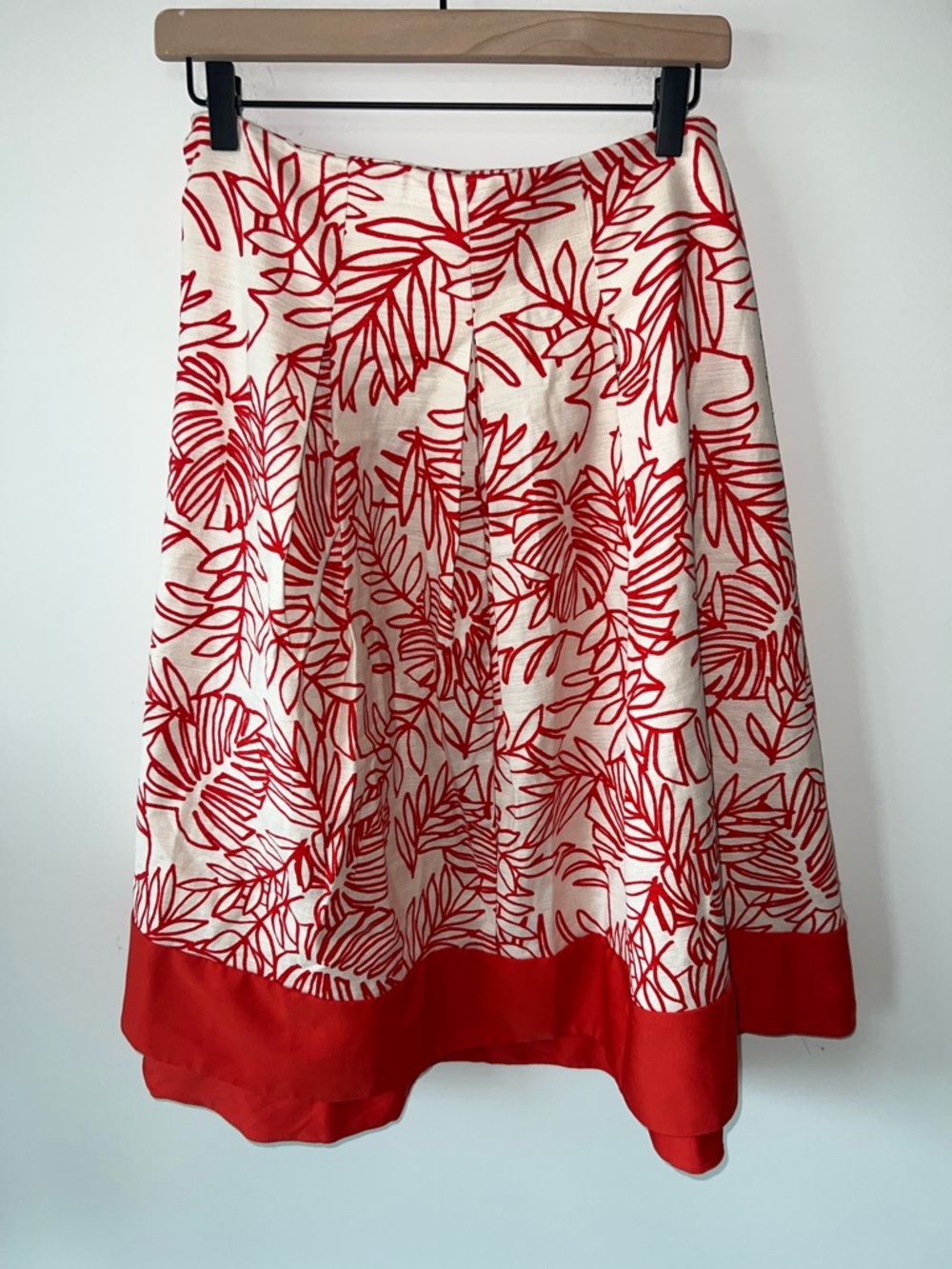 NWT Lane Bryant Orange and Cream Tropical Print Linen Skirt Size 16